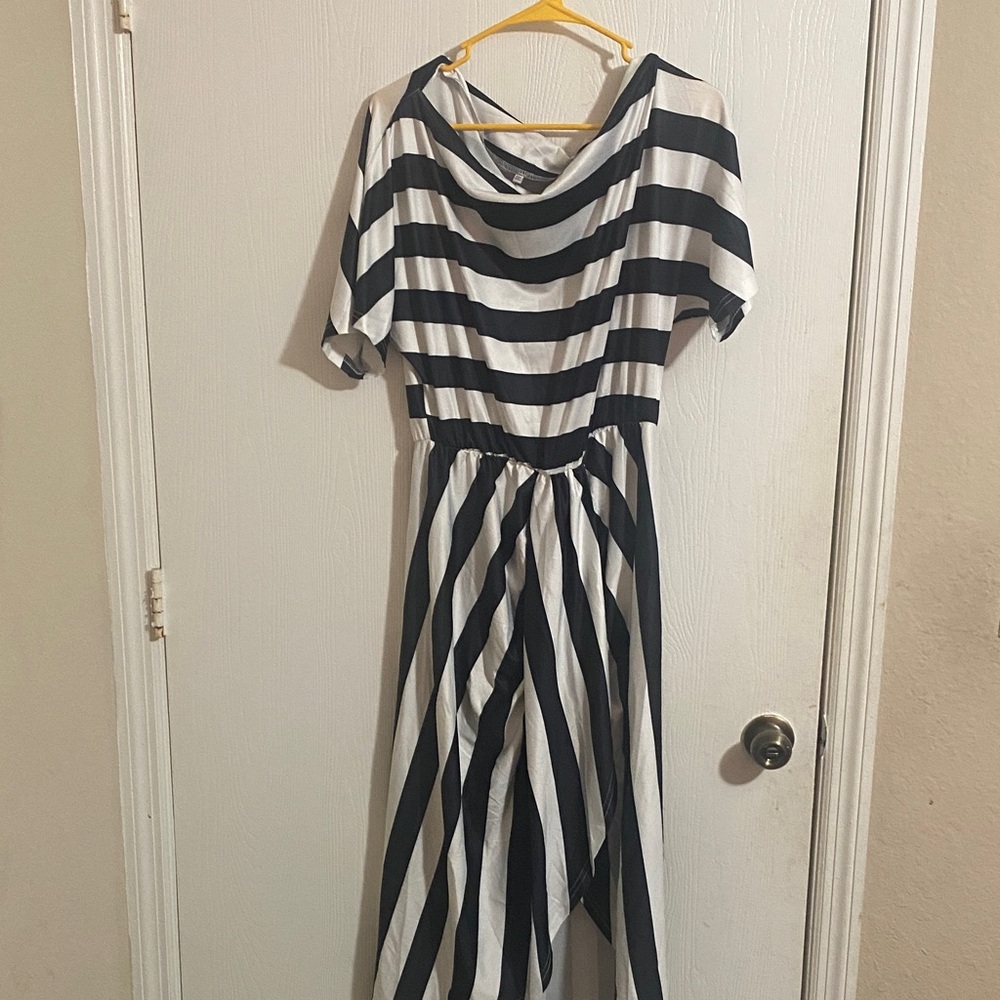 Striped Black and White Dress
